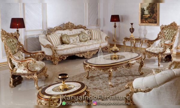 Desain Sofa Mewah Jepara Set Furniture Jakarta Luxury KF-1