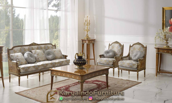 Set Sofa Tamu Jepara Terbaru Elegant Style Carving Design KF-19