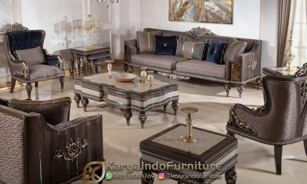 Sofa Tamu Mewah Klasik Elegant Carving Set Furniture Jakarta KF-4