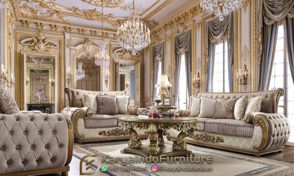 Sofa Tamu Mewah Terbaru Elegant Victorian Carving Design KF-13