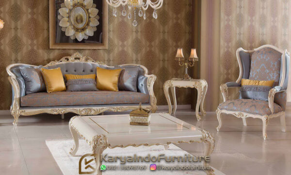 Desain Sofa Tamu Mewah Jepara Luxurious Elegant Style Color KF-48